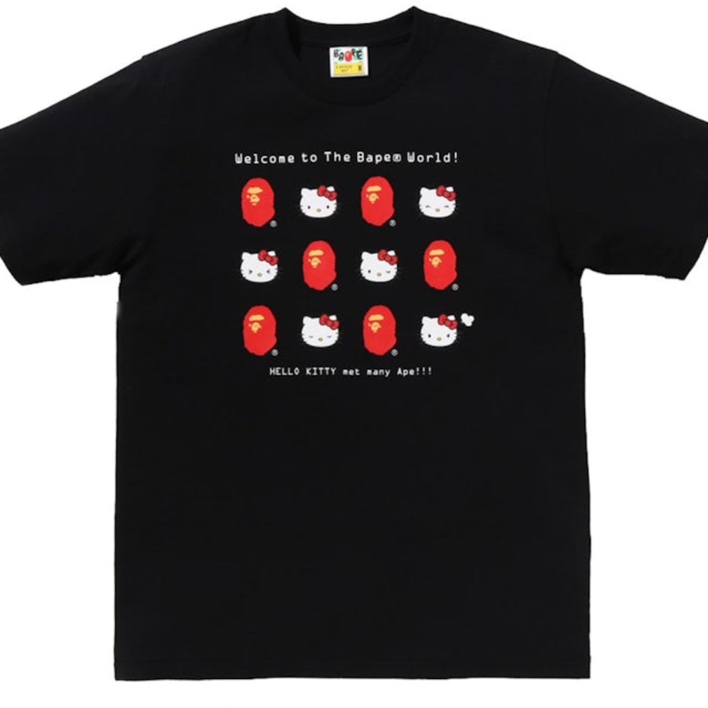 BAPE x Sanrio Characters Hello Kitty Welcome To The Bape World Tee (Ladies)